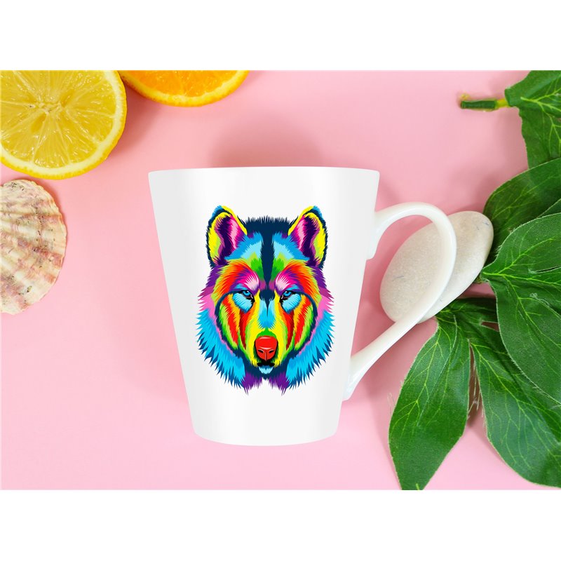 Tech 12oz Latte Mug  -  Wolf (7)