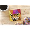 Tech Ceramic Coaster - 10cm  -  Big Cat (2)