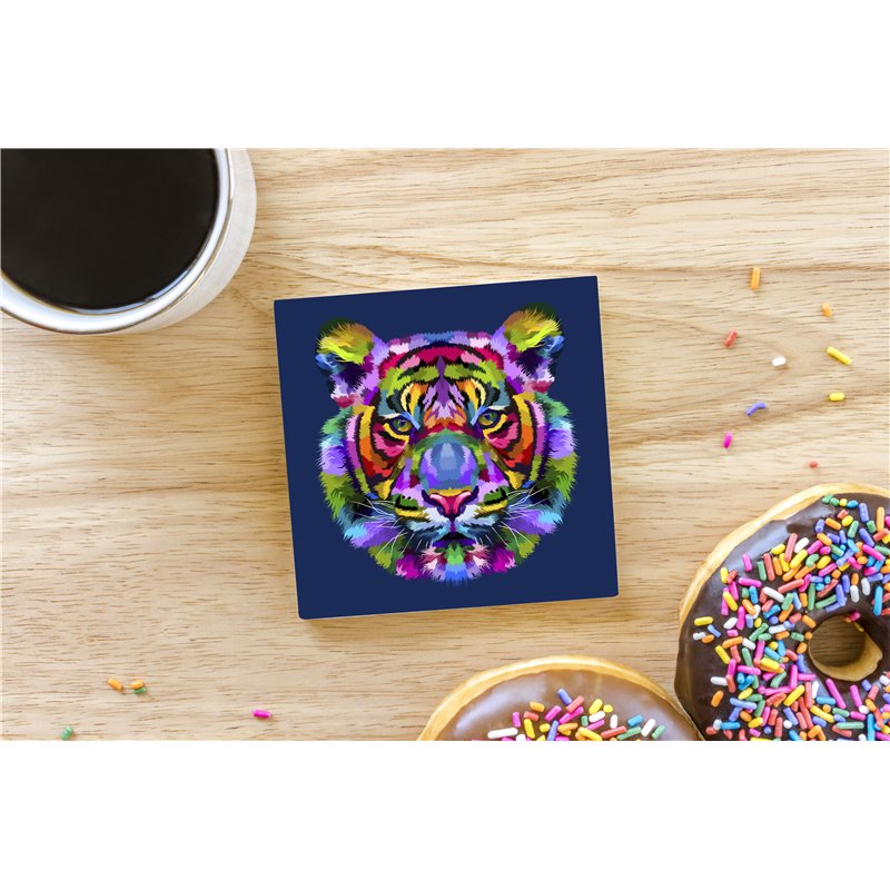 Tech Ceramic Coaster - 10cm  -  Big Cat (5)