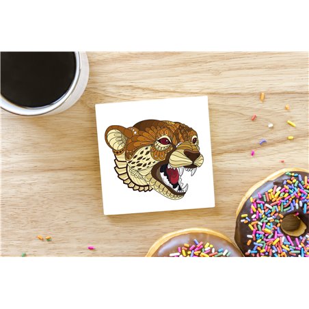 Tech Ceramic Coaster - 10cm  -  Big Cat (7)