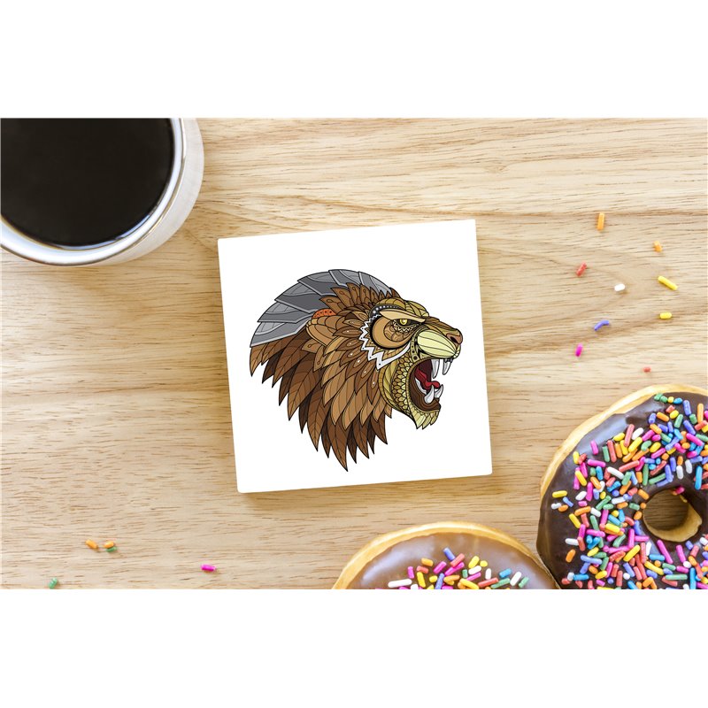 Tech Ceramic Coaster - 10cm  -  Big Cat (9)