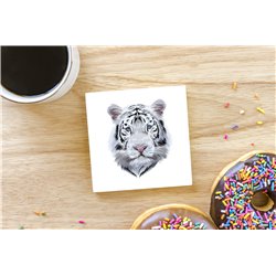 Tech Ceramic Coaster - 10cm  -  Big Cat (15)