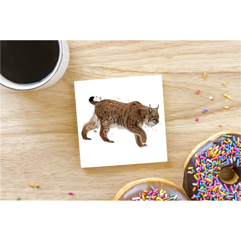 Tech Ceramic Coaster - 10cm  -  Big Cat (18)