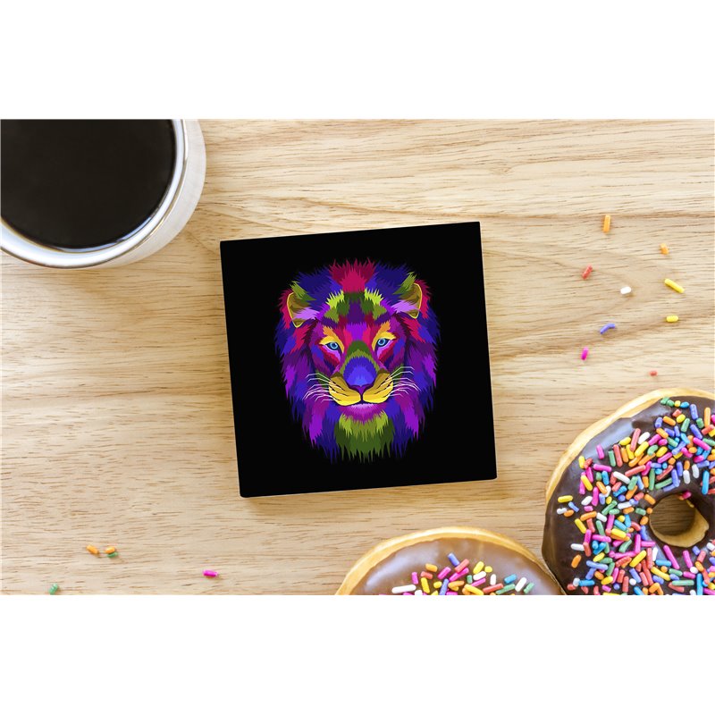 Tech Ceramic Coaster - 10cm  -  Big Cat (19)