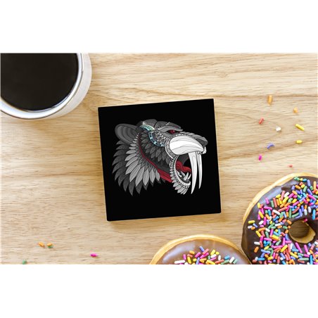 Tech Ceramic Coaster - 10cm  -  Big Cat (20)