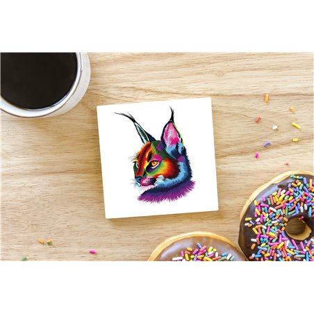 Tech Ceramic Coaster - 10cm  -  Big Cat (25)