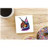 Tech Ceramic Coaster - 10cm  -  Big Cat (25)