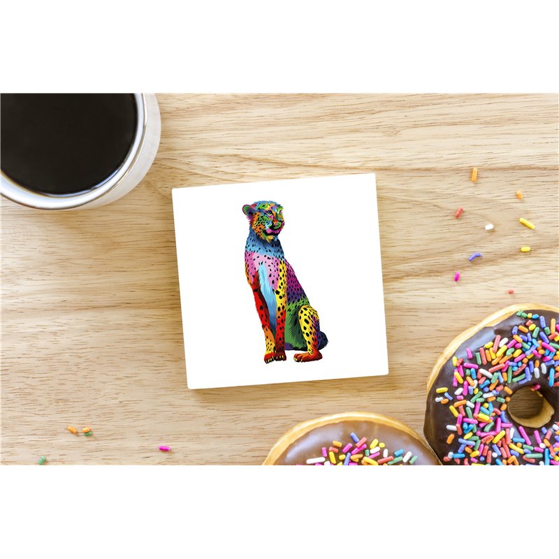 Tech Ceramic Coaster - 10cm  -  Big Cat (26)