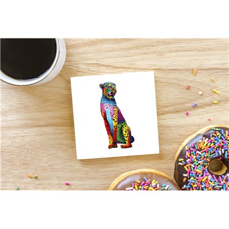 Tech Ceramic Coaster - 10cm  -  Big Cat (26)