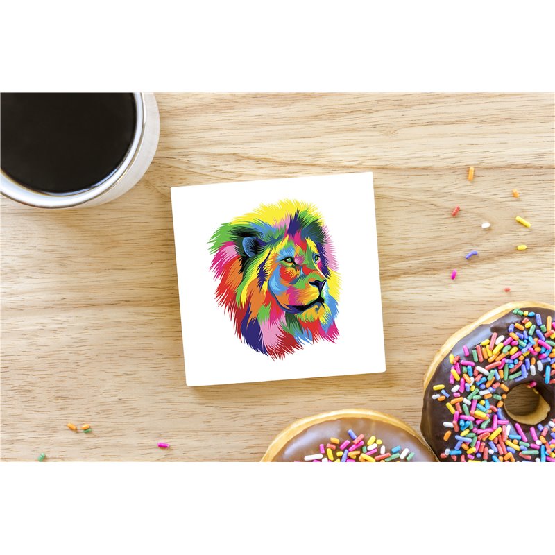 Tech Ceramic Coaster - 10cm  -  Big Cat (27)