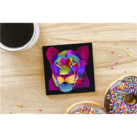 Tech Ceramic Coaster - 10cm  -  Big Cat (29)