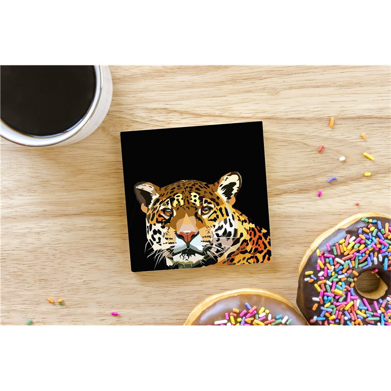 Tech Ceramic Coaster - 10cm  -  Big Cat (34)