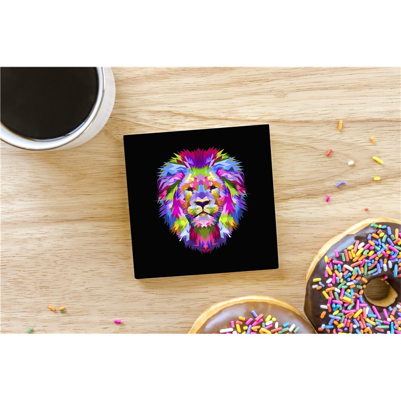 Tech Ceramic Coaster - 10cm  -  Big Cat (35)