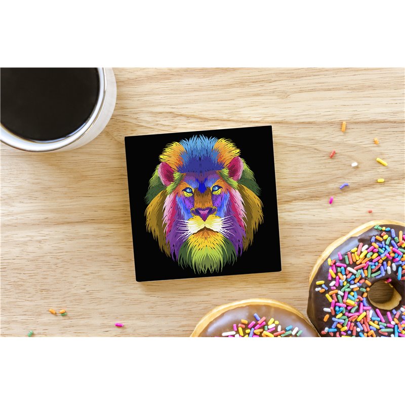 Tech Ceramic Coaster - 10cm  -  Big Cat (38)