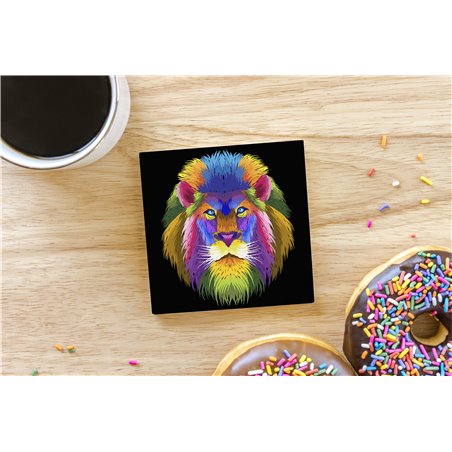 Tech Ceramic Coaster - 10cm  -  Big Cat (38)