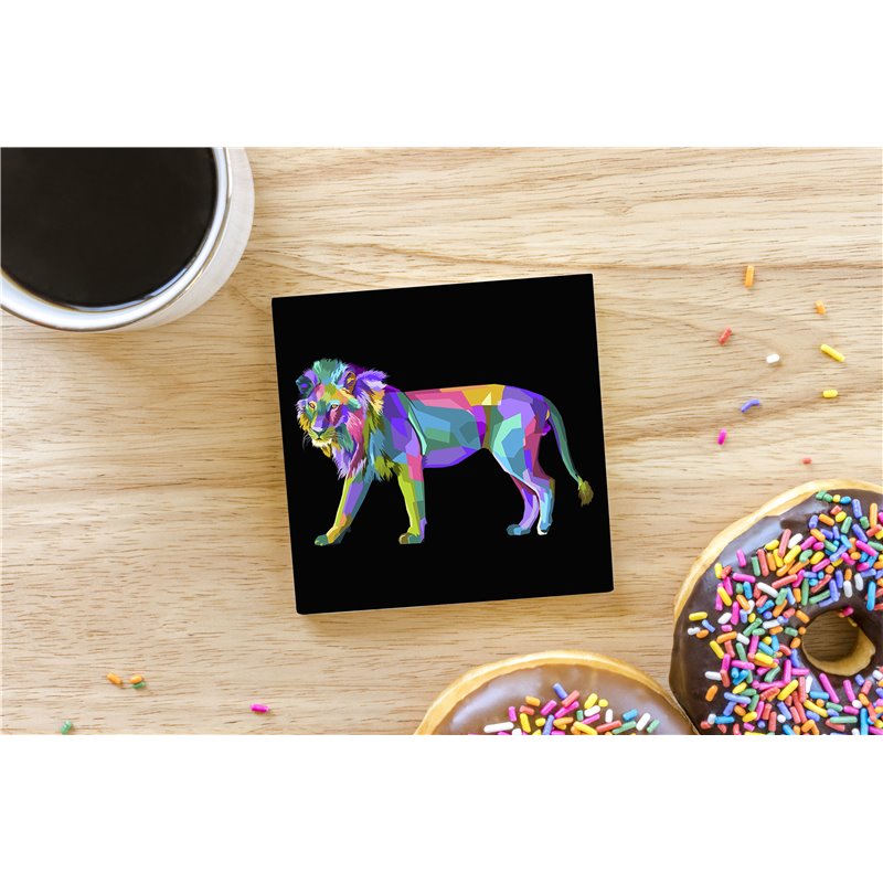 Tech Ceramic Coaster - 10cm  -  Big Cat (41)