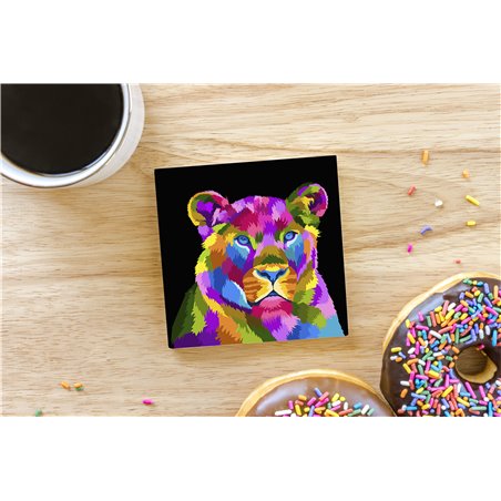 Tech Ceramic Coaster - 10cm  -  Big Cat (43)