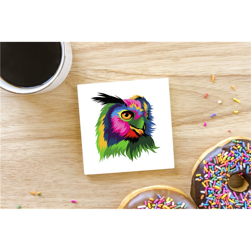 Tech Ceramic Coaster - 10cm  -  Bird (12)