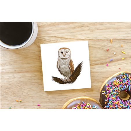 Tech Ceramic Coaster - 10cm  -  Bird (21)
