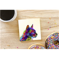 Tech Ceramic Coaster - 10cm  -  Cat (1)