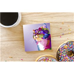 Tech Ceramic Coaster - 10cm  -  Cat (2)