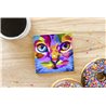 Tech Ceramic Coaster - 10cm  -  Cat (4)