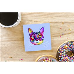 Tech Ceramic Coaster - 10cm  -  Cat (5)