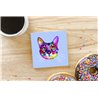 Tech Ceramic Coaster - 10cm  -  Cat (5)