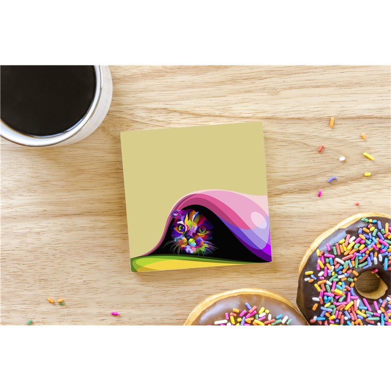 Tech Ceramic Coaster - 10cm  -  Cat (6)