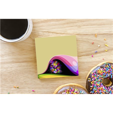 Tech Ceramic Coaster - 10cm  -  Cat (6)