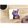 Tech Ceramic Coaster - 10cm  -  Cat (9)