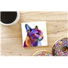 Tech Ceramic Coaster - 10cm  -  Cat (10)