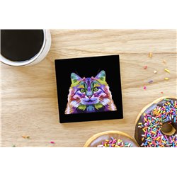 Tech Ceramic Coaster - 10cm  -  Cat (11)