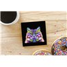 Tech Ceramic Coaster - 10cm  -  Cat (11)