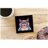 Tech Ceramic Coaster - 10cm  -  Cat (12)