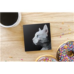 Tech Ceramic Coaster - 10cm  -  Cat (15)