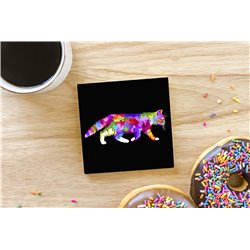 Tech Ceramic Coaster - 10cm  -  Cat (17)