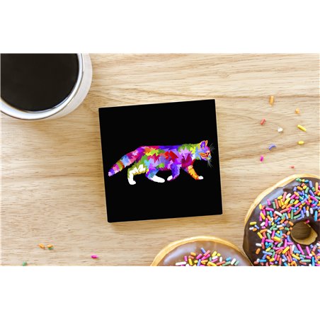 Tech Ceramic Coaster - 10cm  -  Cat (17)