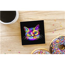 Tech Ceramic Coaster - 10cm  -  Cat (19)