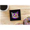 Tech Ceramic Coaster - 10cm  -  Cat (19)