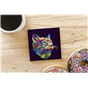 Tech Ceramic Coaster - 10cm  -  Cat (20)