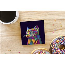 Tech Ceramic Coaster - 10cm  -  Cat (21)