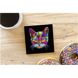 Tech Ceramic Coaster - 10cm  -  Cat (25)