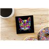 Tech Ceramic Coaster - 10cm  -  Cat (25)
