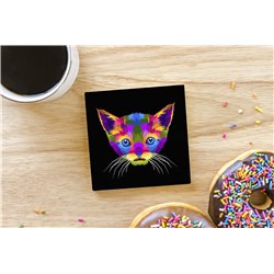 Tech Ceramic Coaster - 10cm  -  Cat (26)