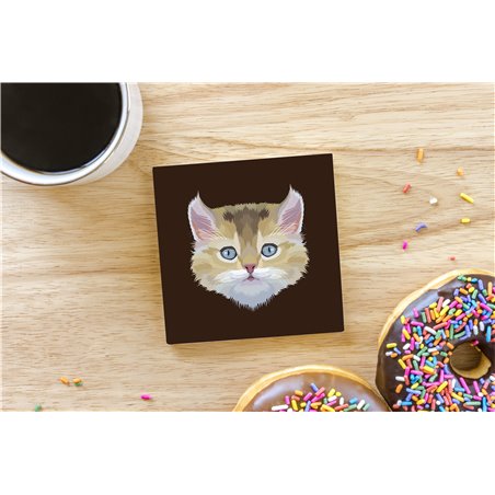 Tech Ceramic Coaster - 10cm  -  Cat (27)