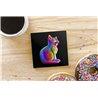 Tech Ceramic Coaster - 10cm  -  Cat (29)
