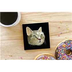 Tech Ceramic Coaster - 10cm  -  Cat (30)