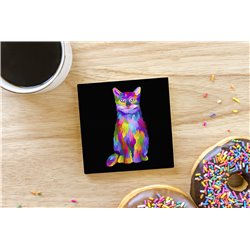 Tech Ceramic Coaster - 10cm  -  Cat (31)