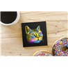 Tech Ceramic Coaster - 10cm  -  Cat (32)